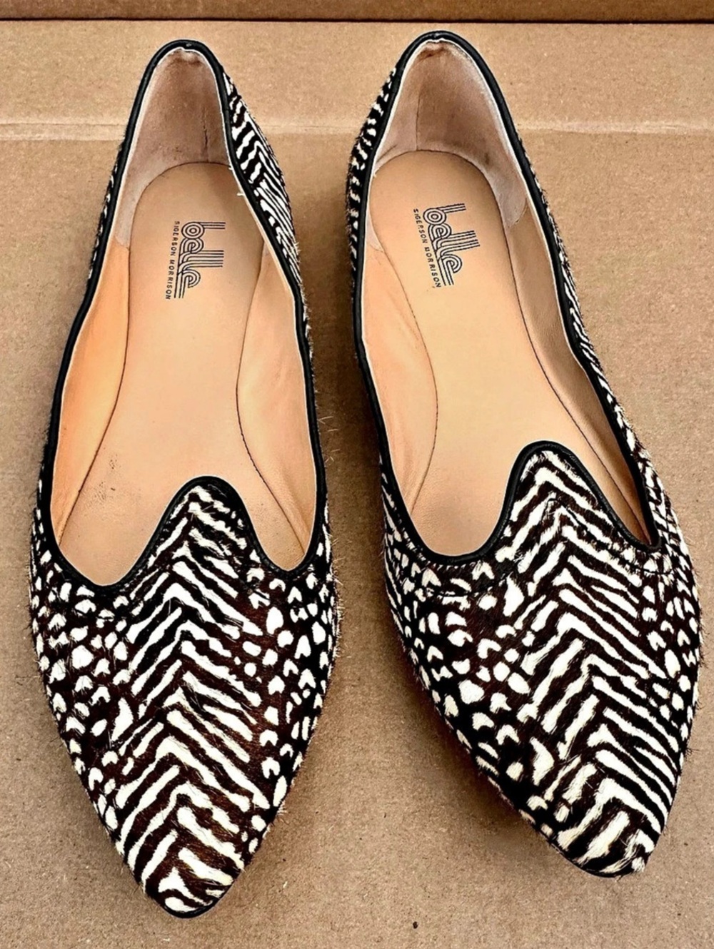 Sergerson Morrison Animal Print Pointed-Toe Flats US 8.5